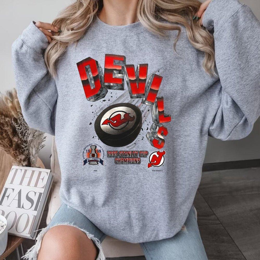 90S Devils 1995 Stanley Cup Shirt, Ice Hockey Nhl Sweater